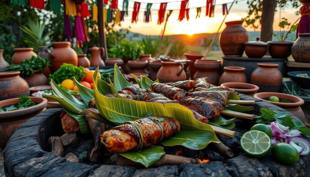 Mexican barbecoa cooking