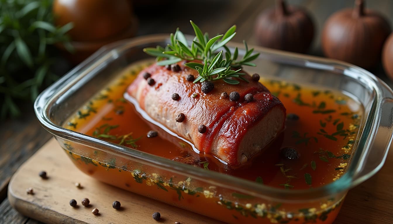 A naturally soaked and cooked deer roast served on a platter.