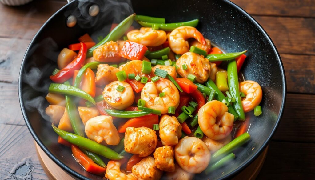 chicken and shrimp stir fry