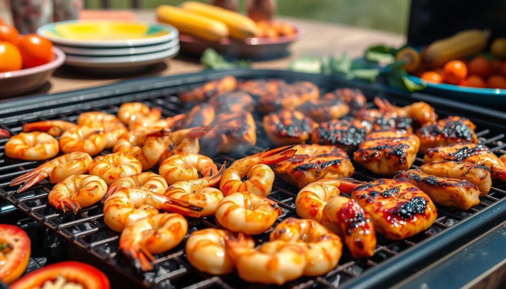 grilled shrimp and chicken