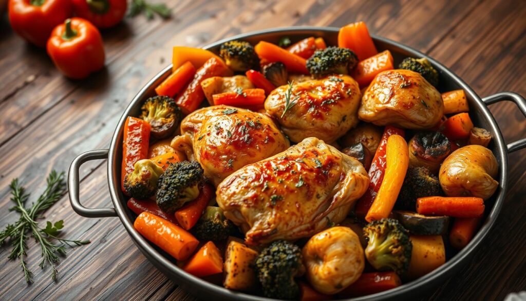 one-pan chicken and vegetable dishes